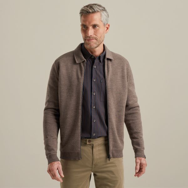 Vest van een wolblend – Brown – Vesten | VANGUARD