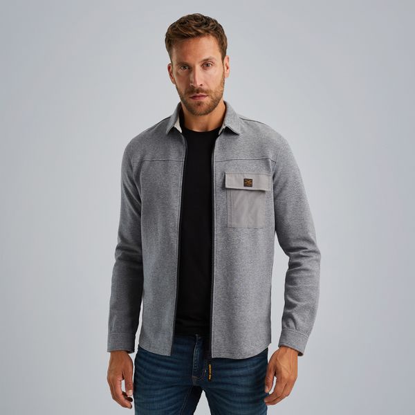 Shirt jacket met ritssluiting – Grey Comfort Denim – Overshirts | PME LEGEND