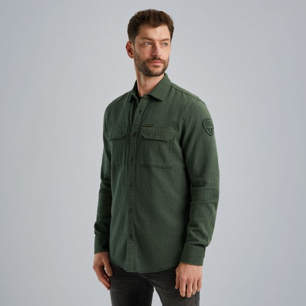 Overhemd met herringbone structuur – Weeping Willow – Casual overhemden | PME LEGEND