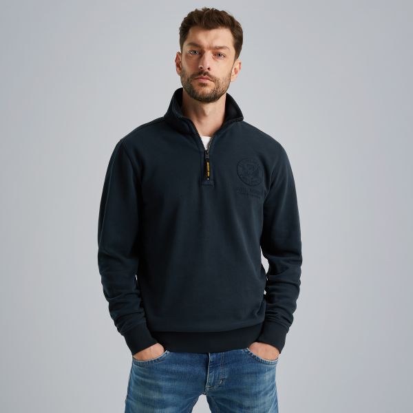 Sweatshirt met halve rits – Black Indigo – Sweatshirts | PME LEGEND