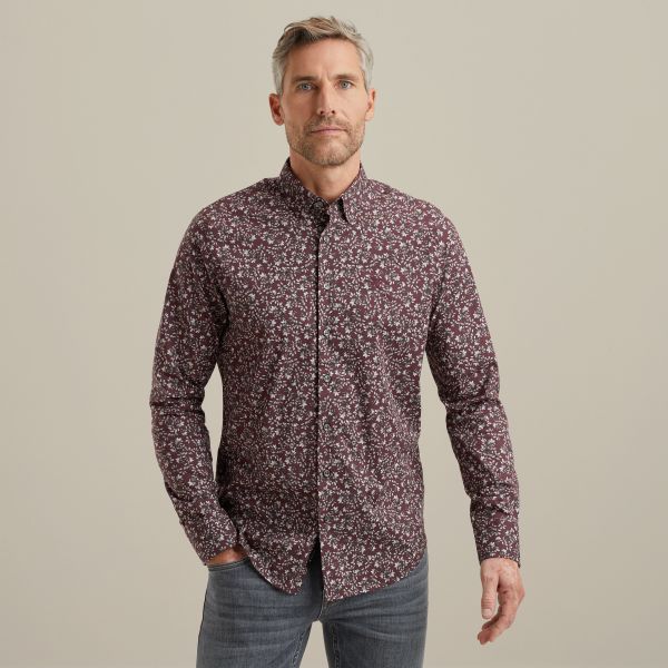 Overhemd van katoen met stretch – Brown – Smart casual overhemden | VANGUARD