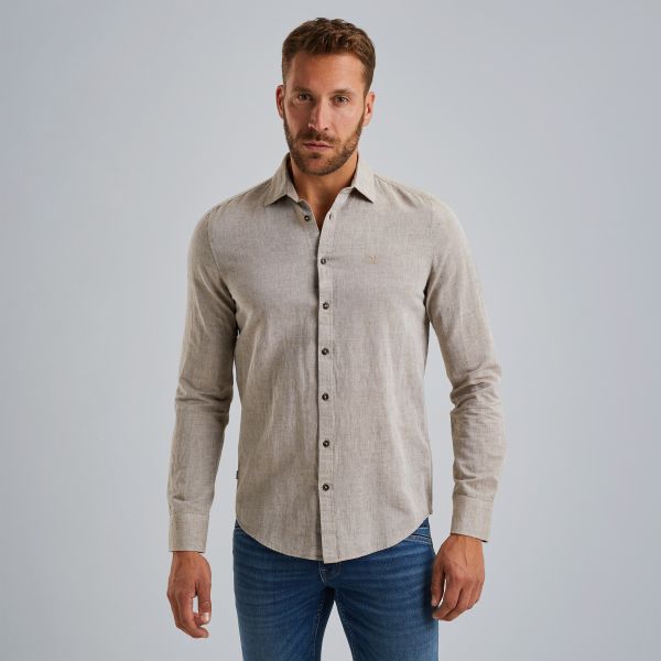 Overhemd van katoen/linnen – Brown – Smart casual overhemden | PME LEGEND