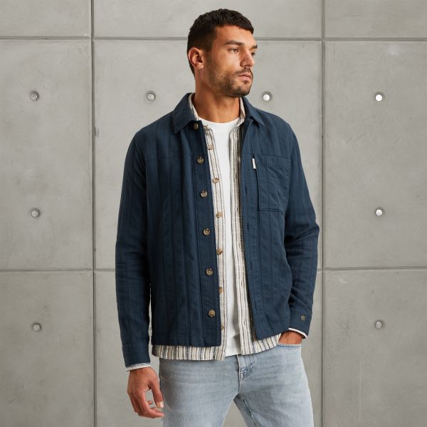 Shirt jacket met ingeweven streep – Black Indigo – Overshirts | CAST IRON