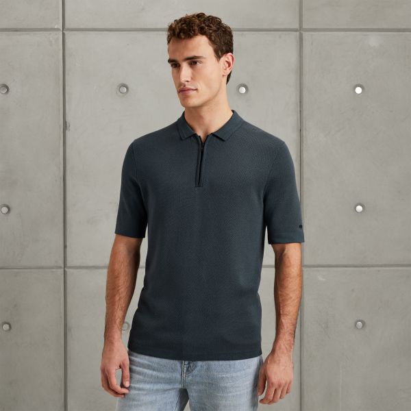 Polo met rits – Black Indigo – Polo's | CAST IRON
