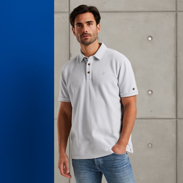 Polo van twill jersey – Grey Comfort Denim – Polo's | CAST IRON