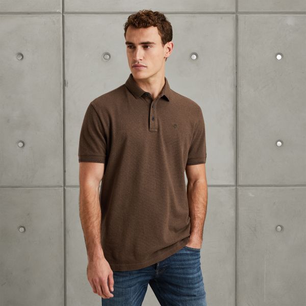 Polo met structuur – Brown – Polo's | CAST IRON