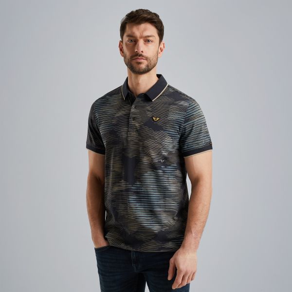 Poloshirt mit Allover-Print – Black Indigo – Poloshirts | PME LEGEND