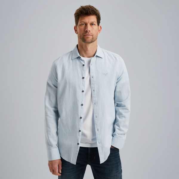 Overhemd van katoen/linnen – Black Indigo – Smart casual overhemden | PME LEGEND