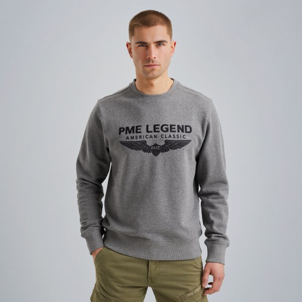 Sweatshirt with logo – Grey Comfort Denim – Sweatshirts | PME LEGEND