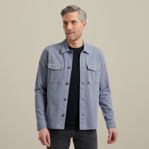 Shirt jacket van katoen/modal – Black Indigo – Casual overhemden | VANGUARD