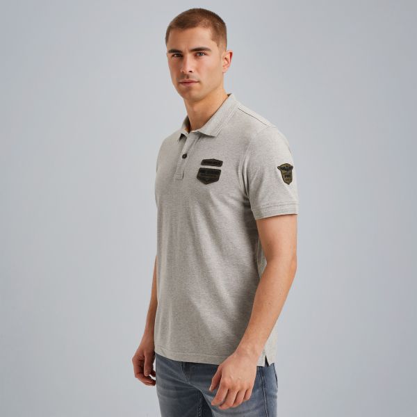 Polo met badges – Grey Comfort Denim – Polo's | PME LEGEND