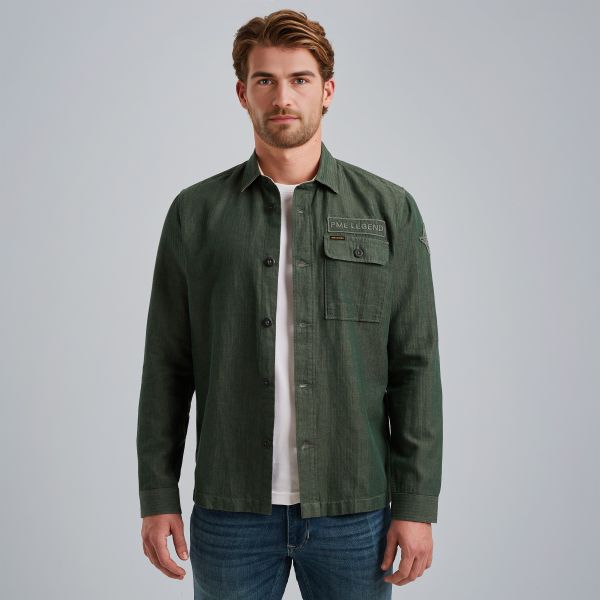 Shirt jacket van katoen/linnen – Weeping Willow – Casual overhemden | PME LEGEND
