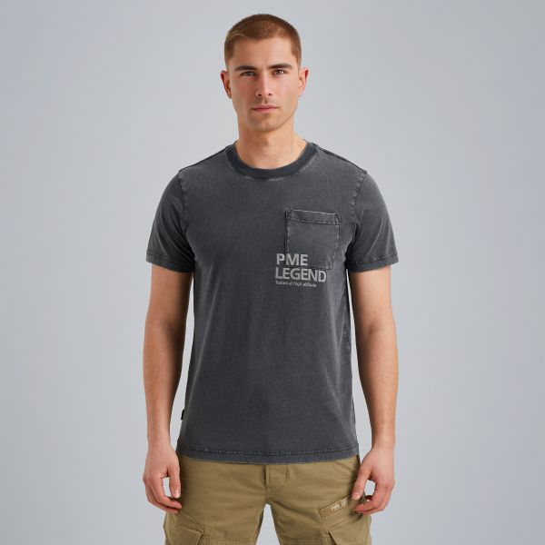 T-shirt met garment-dye wassing – Grey Comfort Denim – T-shirts | PME LEGEND