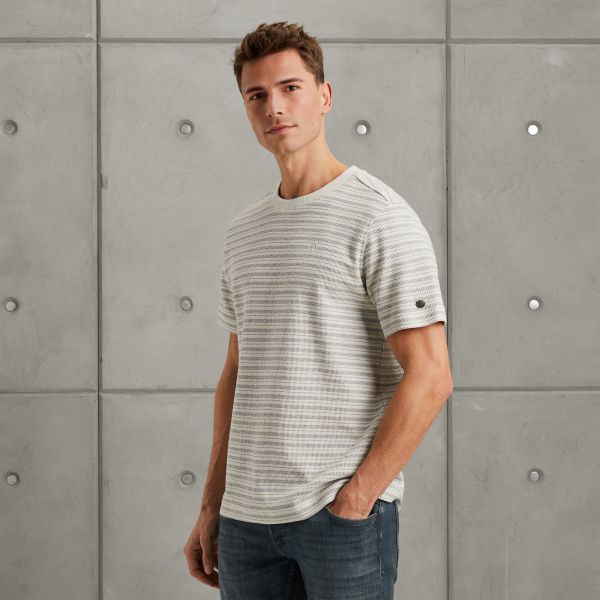 T-shirt met streeppatroon – Grey Comfort Denim – T-shirts | CAST IRON