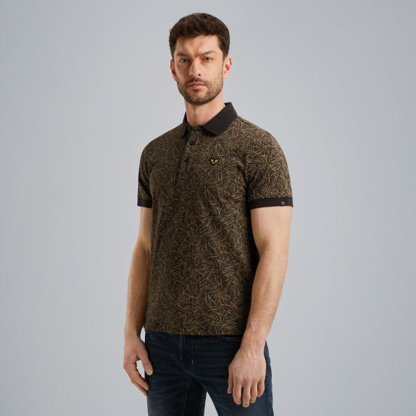 Polo met allover print – Brown – Polo's | PME LEGEND