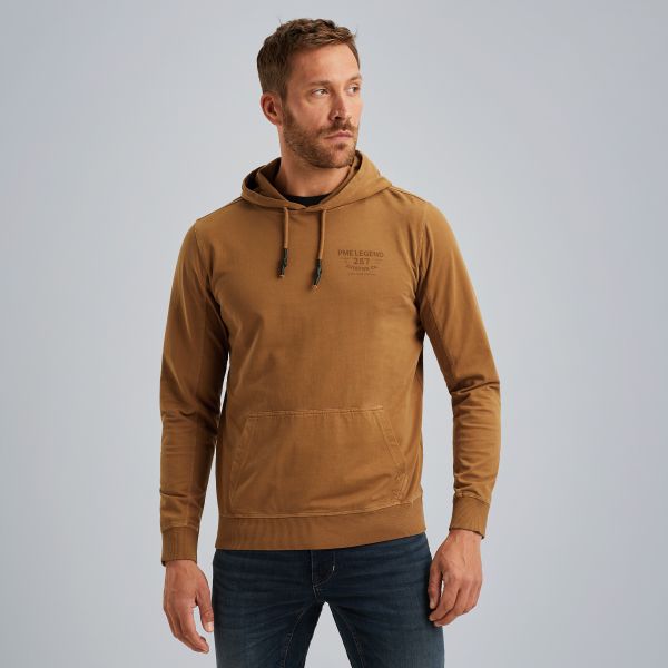 Hoodie met garment-dye wassing – Brown – Sweatshirts | PME LEGEND