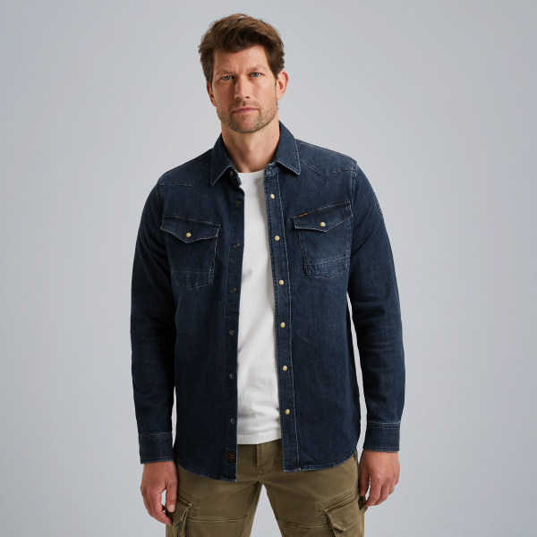 Jeanshemd mit Druckknöpfen – Black Indigo – Shirts | PME LEGEND