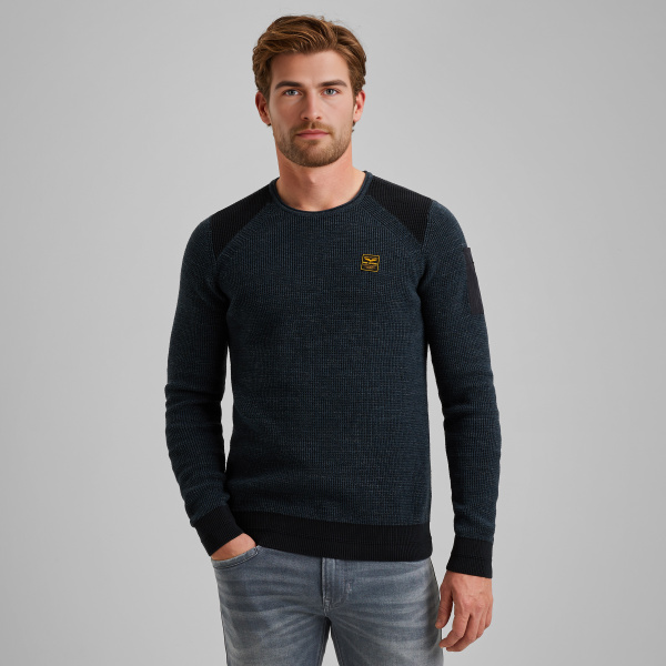 Pullover with crewneck – Black Indigo – Pullovers | PME LEGEND