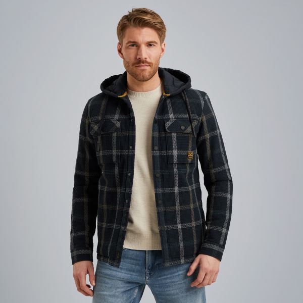 Shirt jacket with hood – Black Indigo – Shirts | PME LEGEND