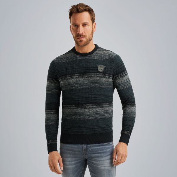 Pullover with stripe pattern – Black Indigo – Pullovers | PME LEGEND