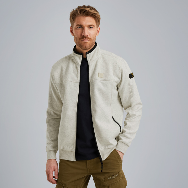 Sweat jacket with zipper closure – Grey Comfort Denim – Sweatshirts & hoodies | PME LEGEND