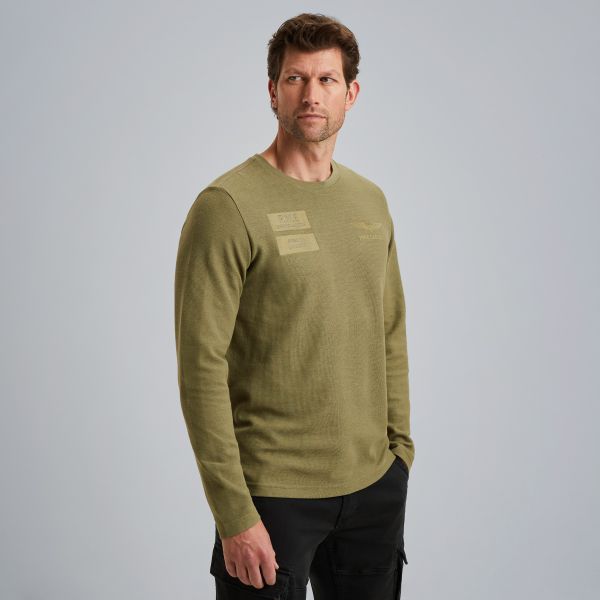 T-Shirt mit langen Ärmeln und Badges – Elmwood – T-shirts & polo shirts | PME LEGEND