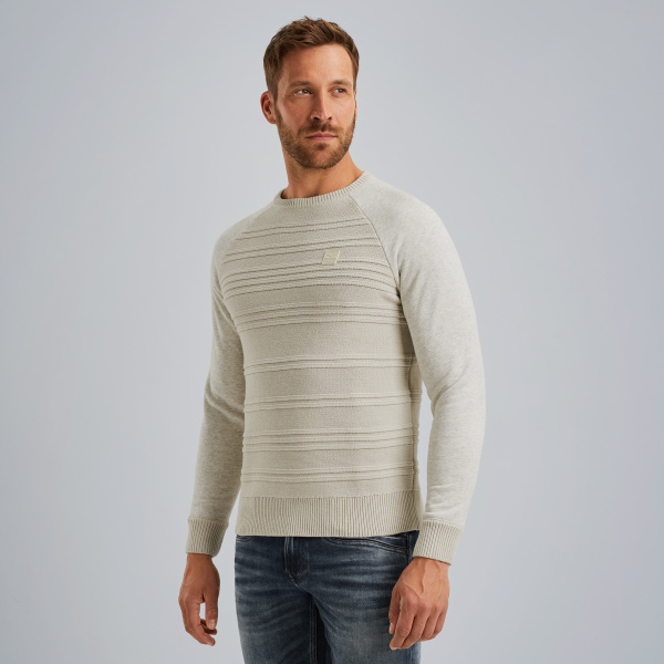 Pullover in a material mix – Grey Comfort Denim – Pullovers | PME LEGEND