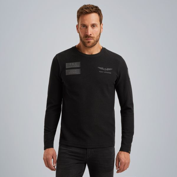 T-shirt with long sleeves and badges – Moonless Night – T-shirts & polo shirts | PME LEGEND