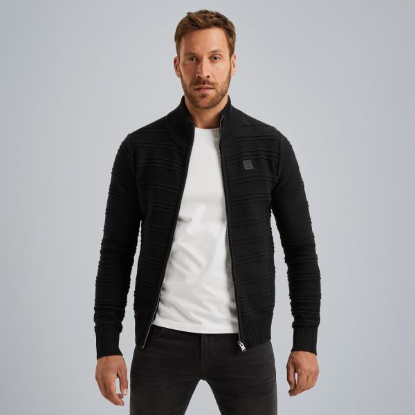 Cardigan with zipper closure – Moonless Night – Cardigans | PME LEGEND