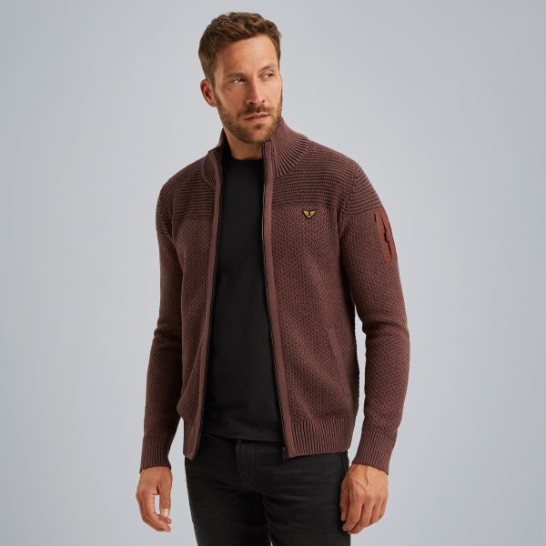 Cardigan with zipper closure – Brown – Cardigans | PME LEGEND