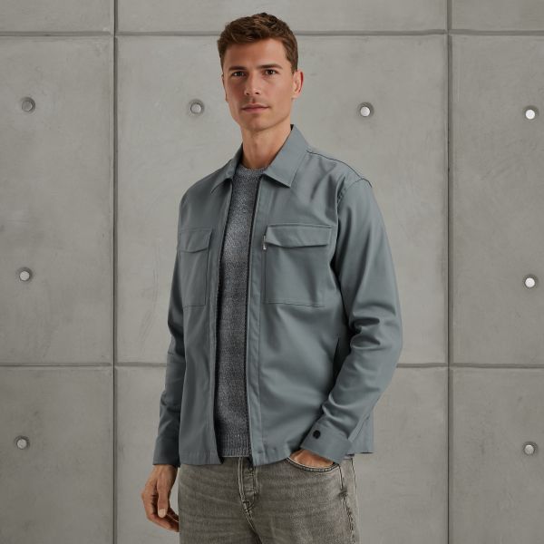 Shirt jacket met ritssluiting – Grey Comfort Denim – Overshirts | CAST IRON