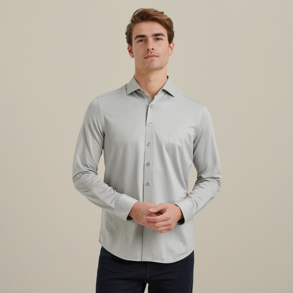 Elevated Knit shirt – Grey Comfort Denim – Shirts | VANGUARD