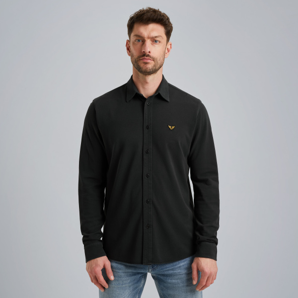 Hemd aus Jersey-Piqué – Black Indigo – Shirts | PME LEGEND