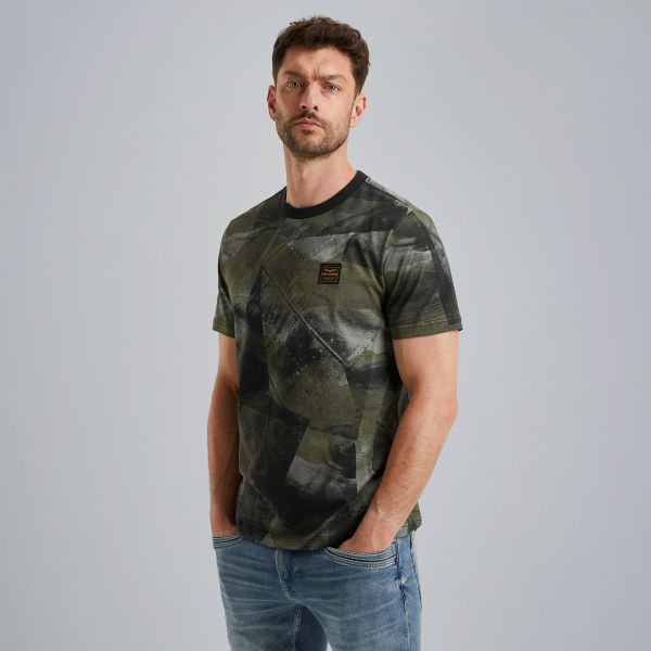 T-shirt with allover print – Black Indigo – T-shirts & polo shirts | PME LEGEND