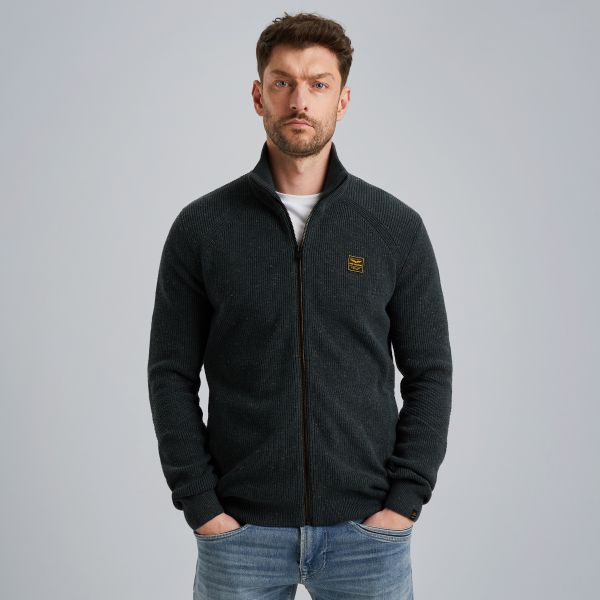 Cardigan with zipper closure – Black Indigo – Cardigans | PME LEGEND