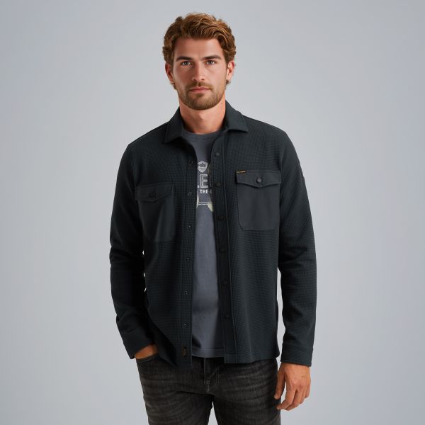 Shirt jacket met wafelstructuur – Black Indigo – Overshirts | PME LEGEND