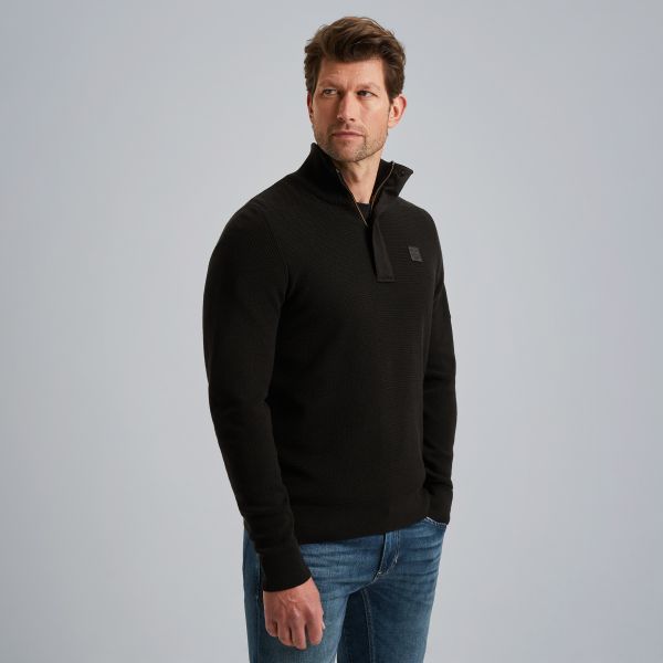 Pullover with half-zipper – Moonless Night – Pullovers | PME LEGEND