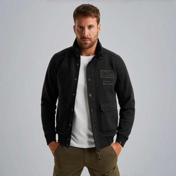 Sweat jacket with teddy lining – Moonless Night – Sweatshirts & hoodies | PME LEGEND