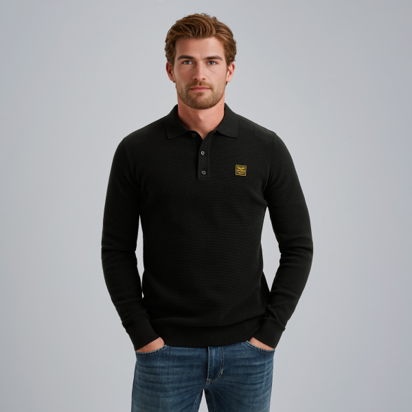 Polo shirt with long sleeves – Moonless Night – T-shirts & polo shirts | PME LEGEND