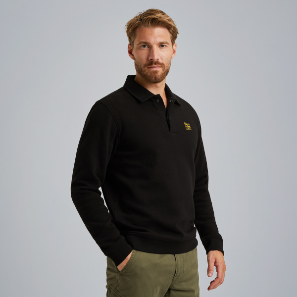 Sweatshirt with polo collar – Moonless Night – Sweatshirts & hoodies | PME LEGEND