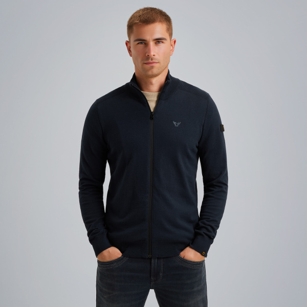 Cardigan with zipper closure – Black Indigo – Cardigans | PME LEGEND