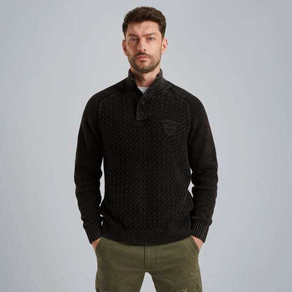 Pullover with stand-up collar – Moonless Night – Knitwear | PME LEGEND