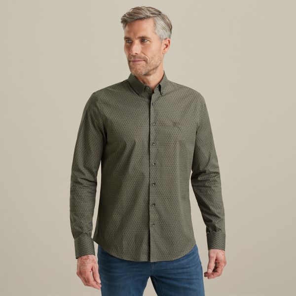 Overhemd met allover print – Grey Comfort Denim – Casual overhemden | VANGUARD