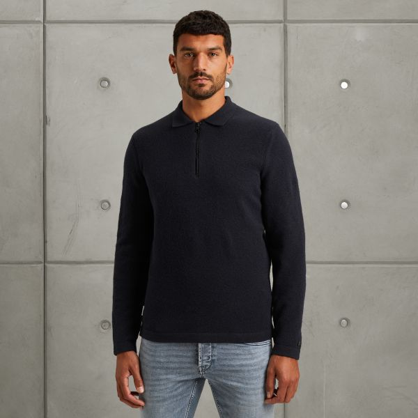 Polo met lange mouwen – Black Indigo – Truien | CAST IRON
