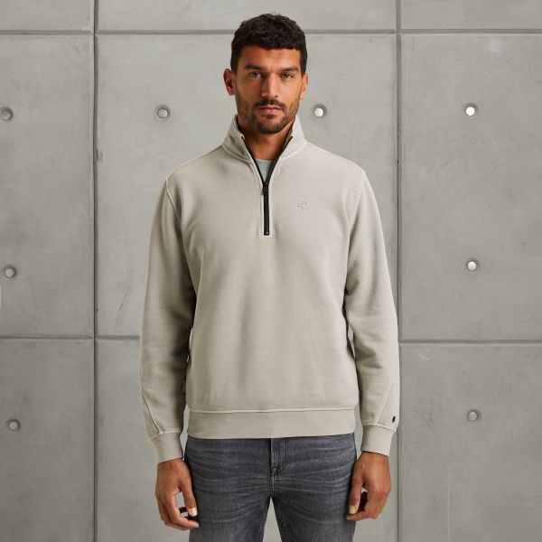 Sweatshirt met halve rits – Grey Comfort Denim – Sweatshirts | CAST IRON