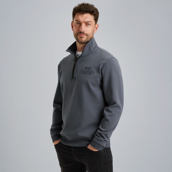 Trui met halve rits – Black Indigo – Sweatshirts | PME LEGEND