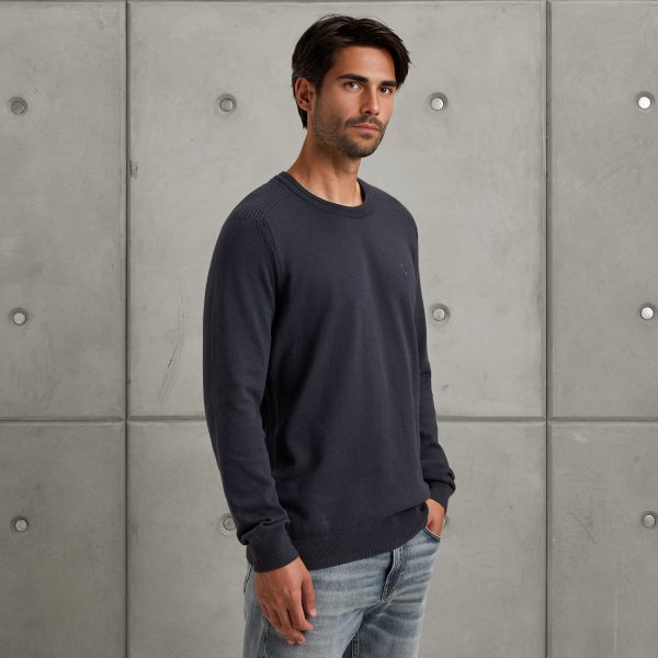 Trui met ronde hals – Black Indigo – Truien | CAST IRON