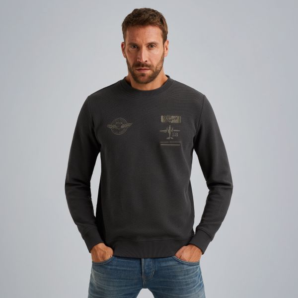 Sweatshirt with artworks – Grey Comfort Denim – Sweatshirts & hoodies | PME LEGEND