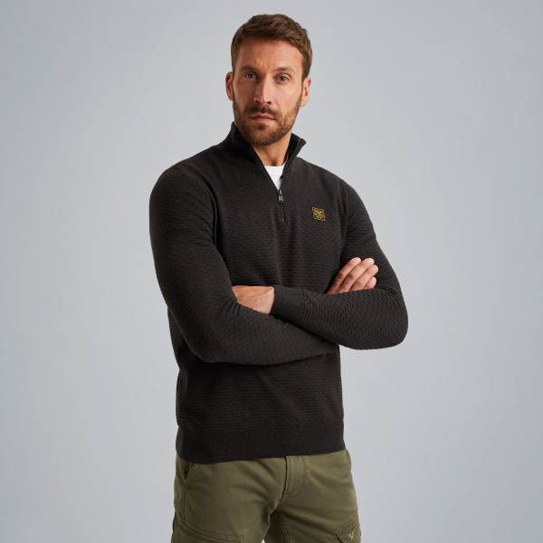 Pullover with half zipper – Moonless Night – Pullovers | PME LEGEND