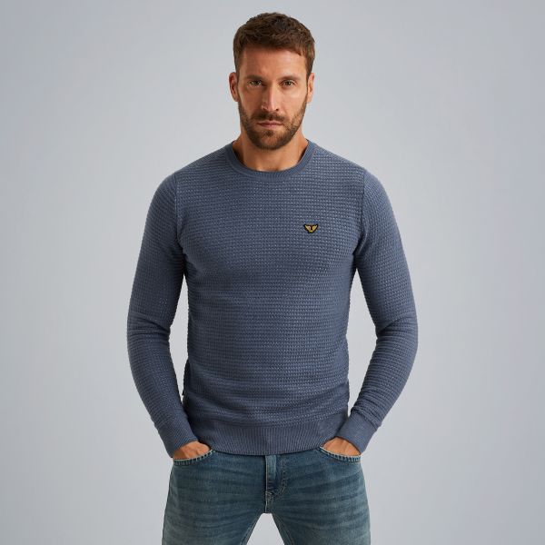 Trui van katoen mouliné – Black Indigo – Truien | PME LEGEND